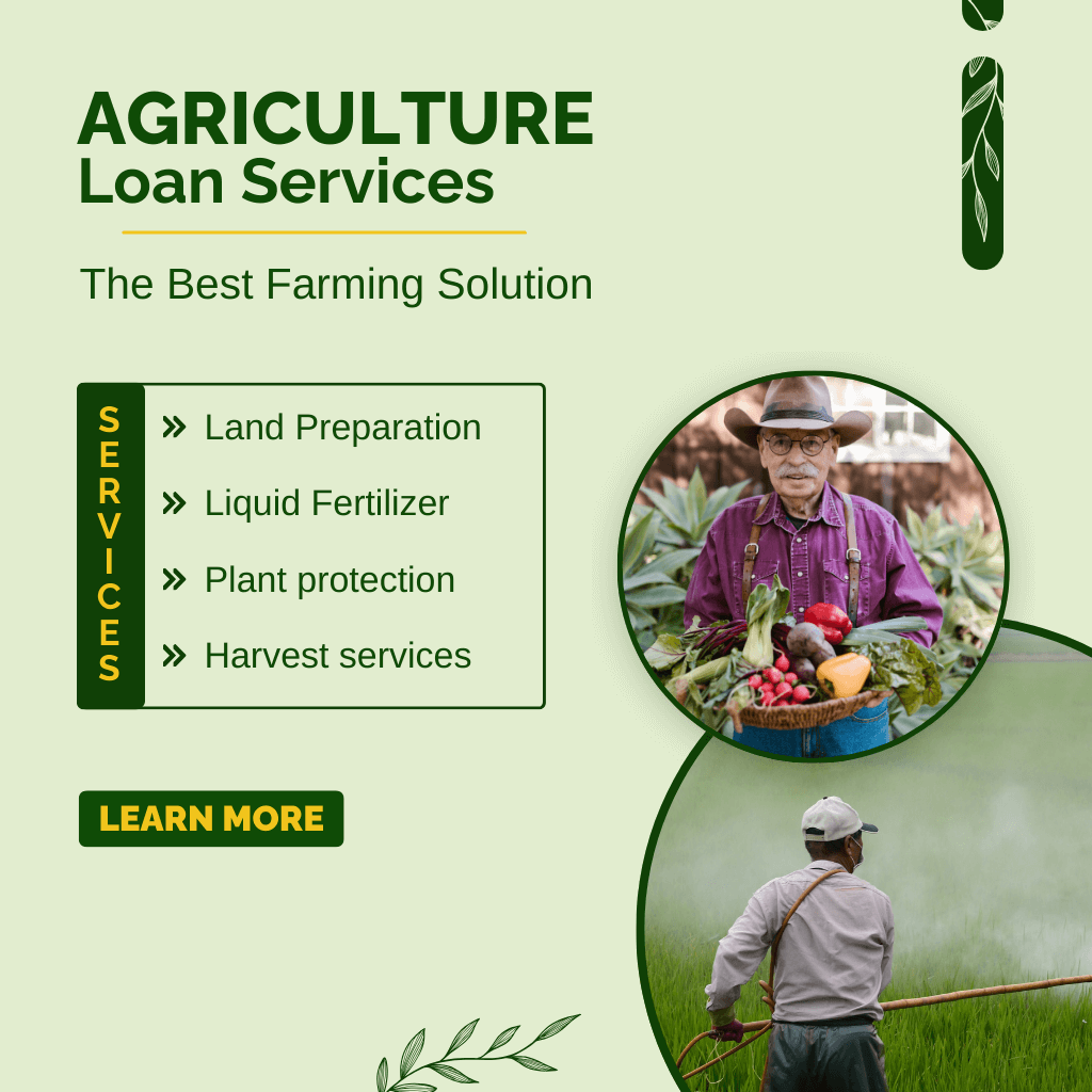 "Farmer receiving agriculture loan support for farming equipment and crop development from Shine Business Service in Bangalore."