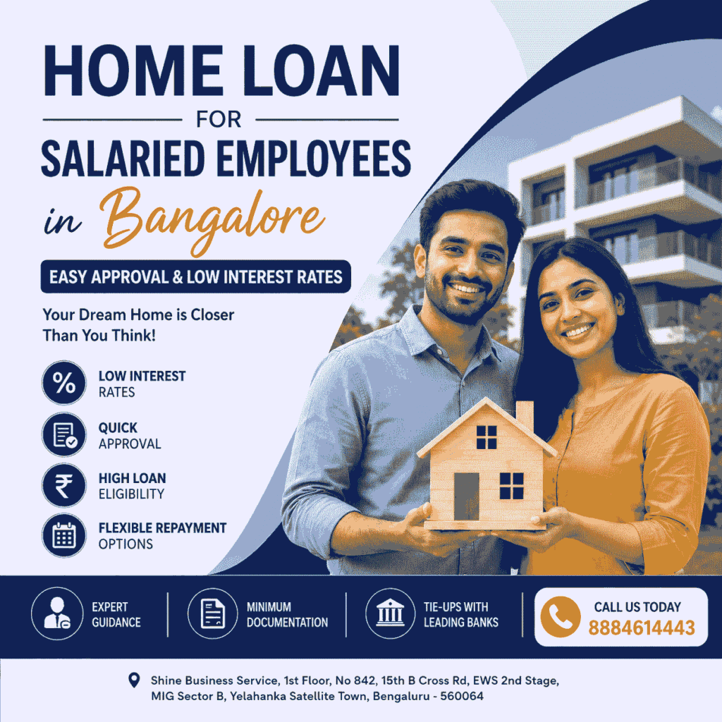 Happy salaried couple holding a house model while exploring home loan options in Bangalore with easy approval and low interest rates.